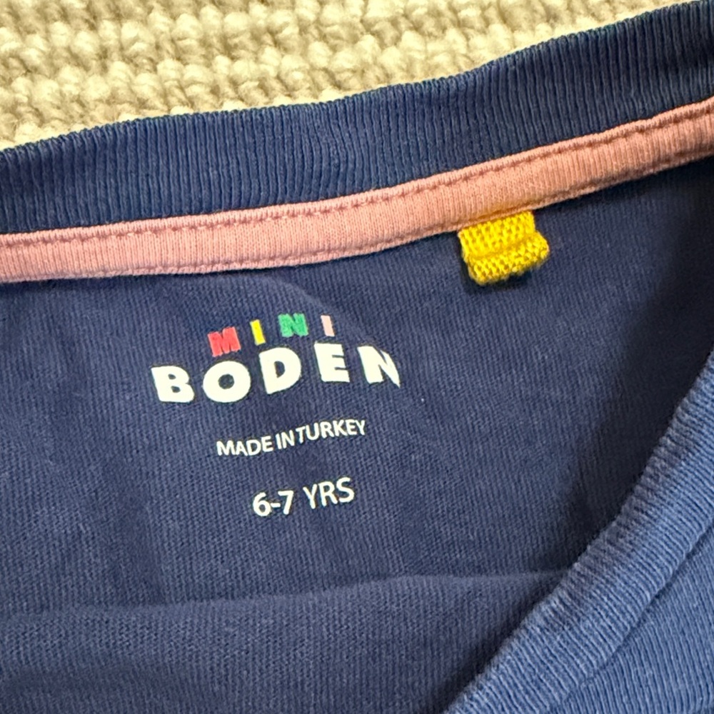 Mini Boden Purple & Navy Long Sleeve Graphic Camping Tees Size 6-7 - Picture 3 of 3